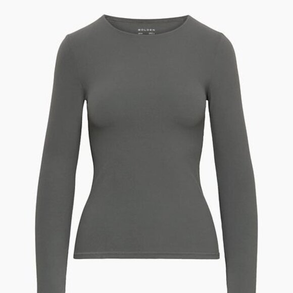 Aritzia Golden BUTTER ESSENTIAL LONGSLEEVE (Coal Grey, size M) - Picture 1 of 12